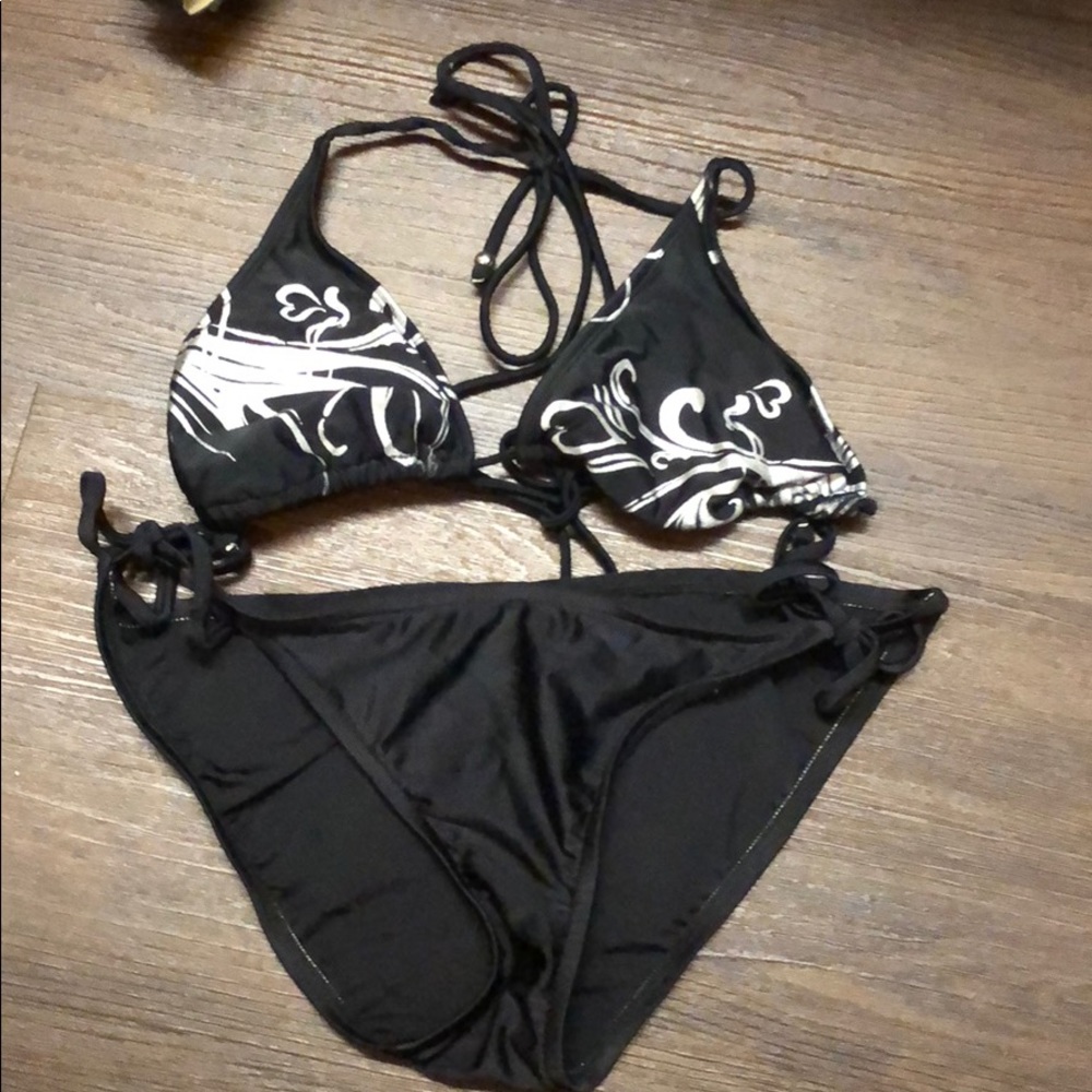 Black Bikini with Silver Design